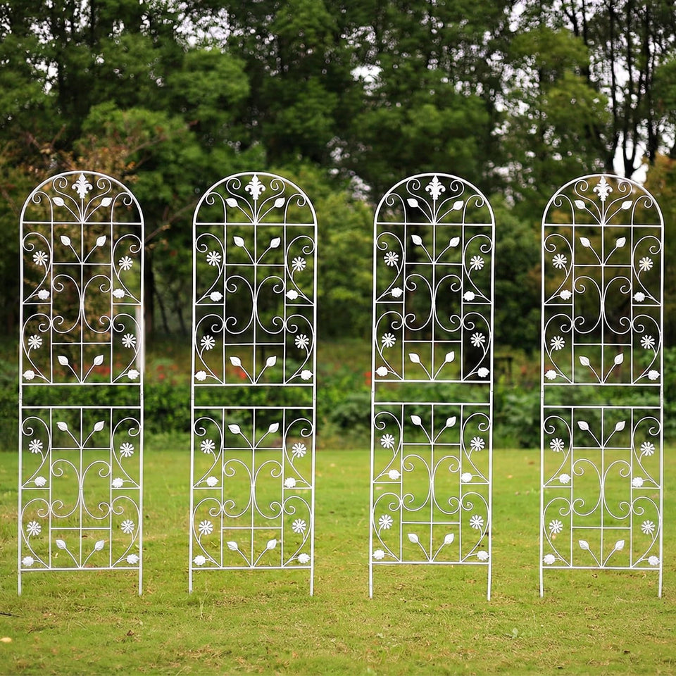 Maidapulu outdoor trellis 2-pack in white supports climbing plants