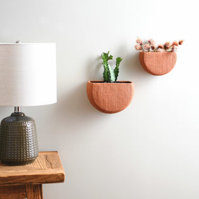 Main + Mesa wall-mount planter pair enhances vertical boho display.