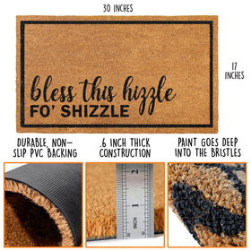Non-slip PVC backing keeps the mat in place on covered entryways