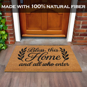 MAINEVENT Bless This Home Doormat easy-care materials resist moisture and dirt.