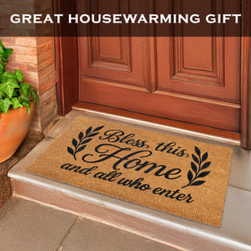 MAINEVENT Bless This Home Doormat housewarming gift idea.