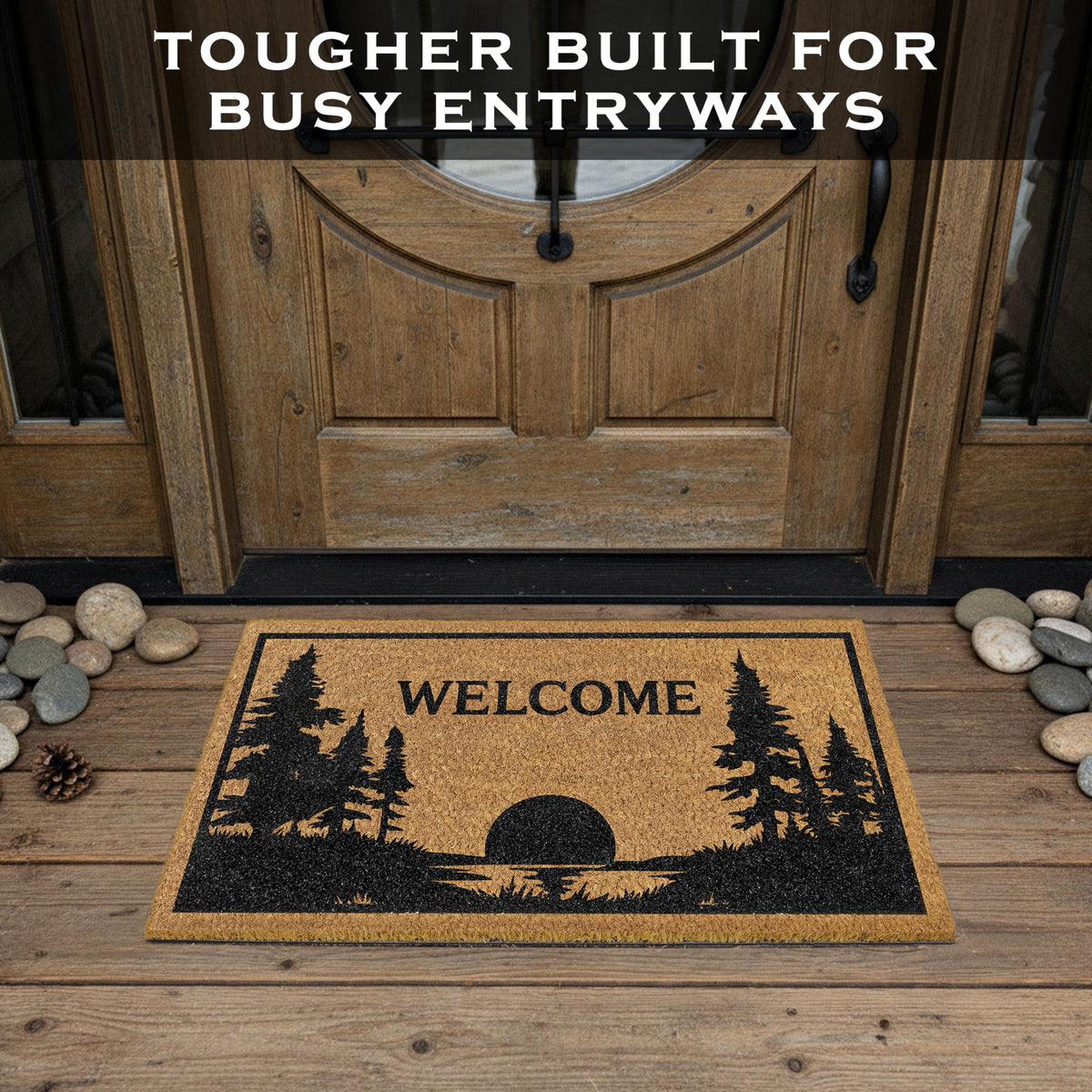 MAINEVENT coir door mat dirt-trap removing sand at doorway