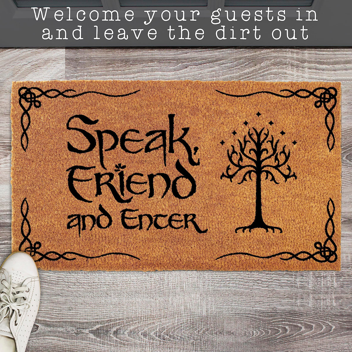 MAINEVENT Coir door mat decor for LOTR fans with durable fibers