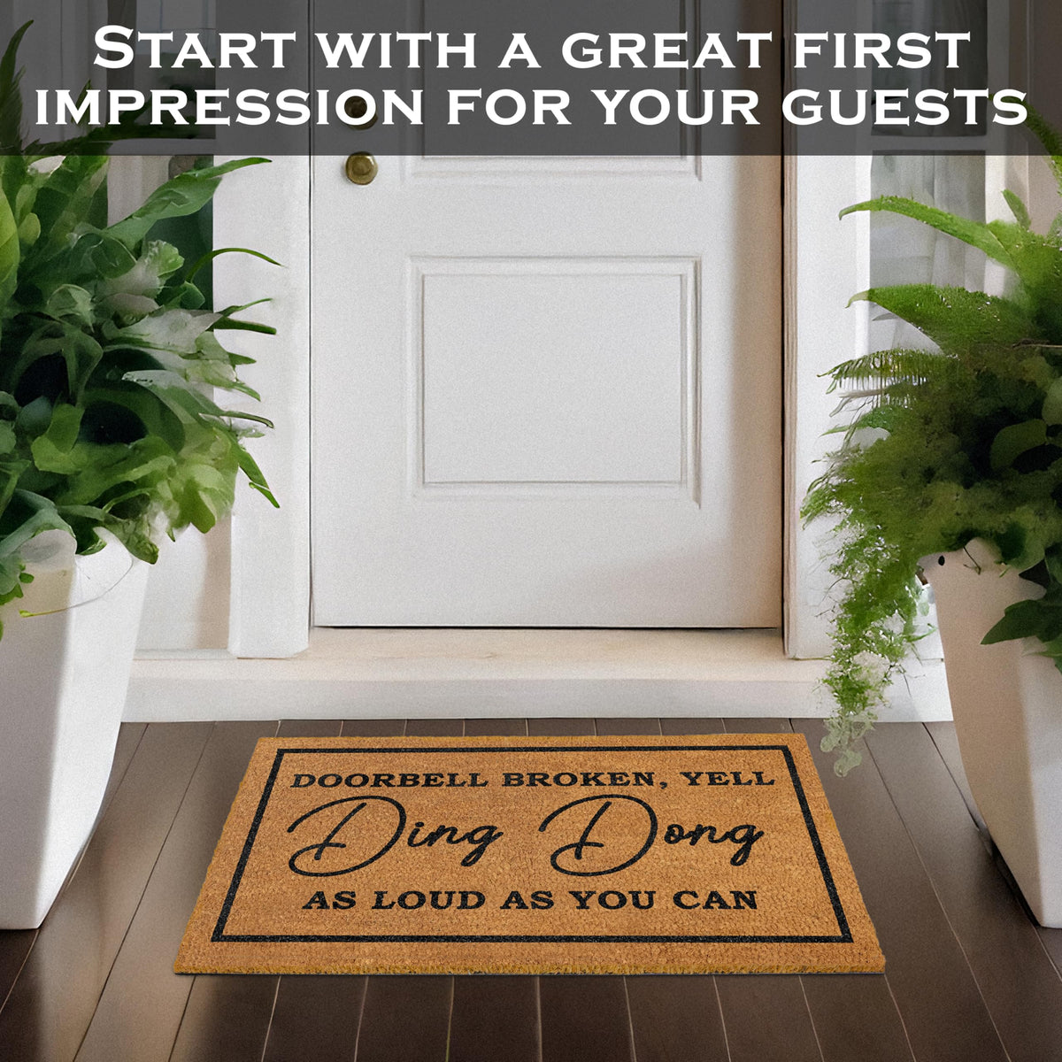 MAINEVENT ding-dong doormat combines quality materials with a playful vibe.