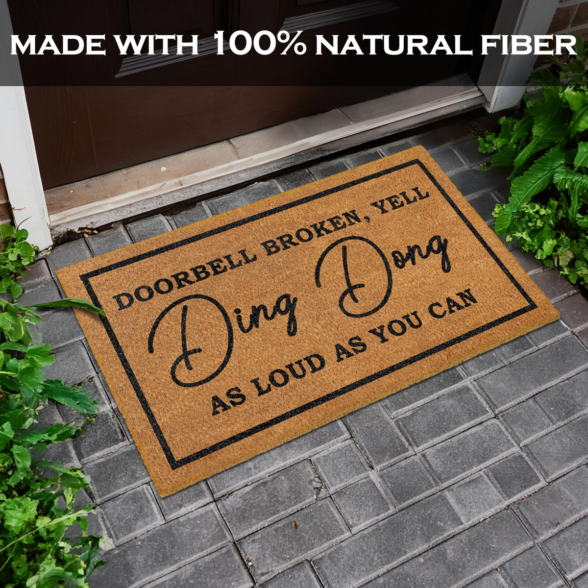 MAINEVENT ding-dong doormat ideal for covered outdoor spaces.
