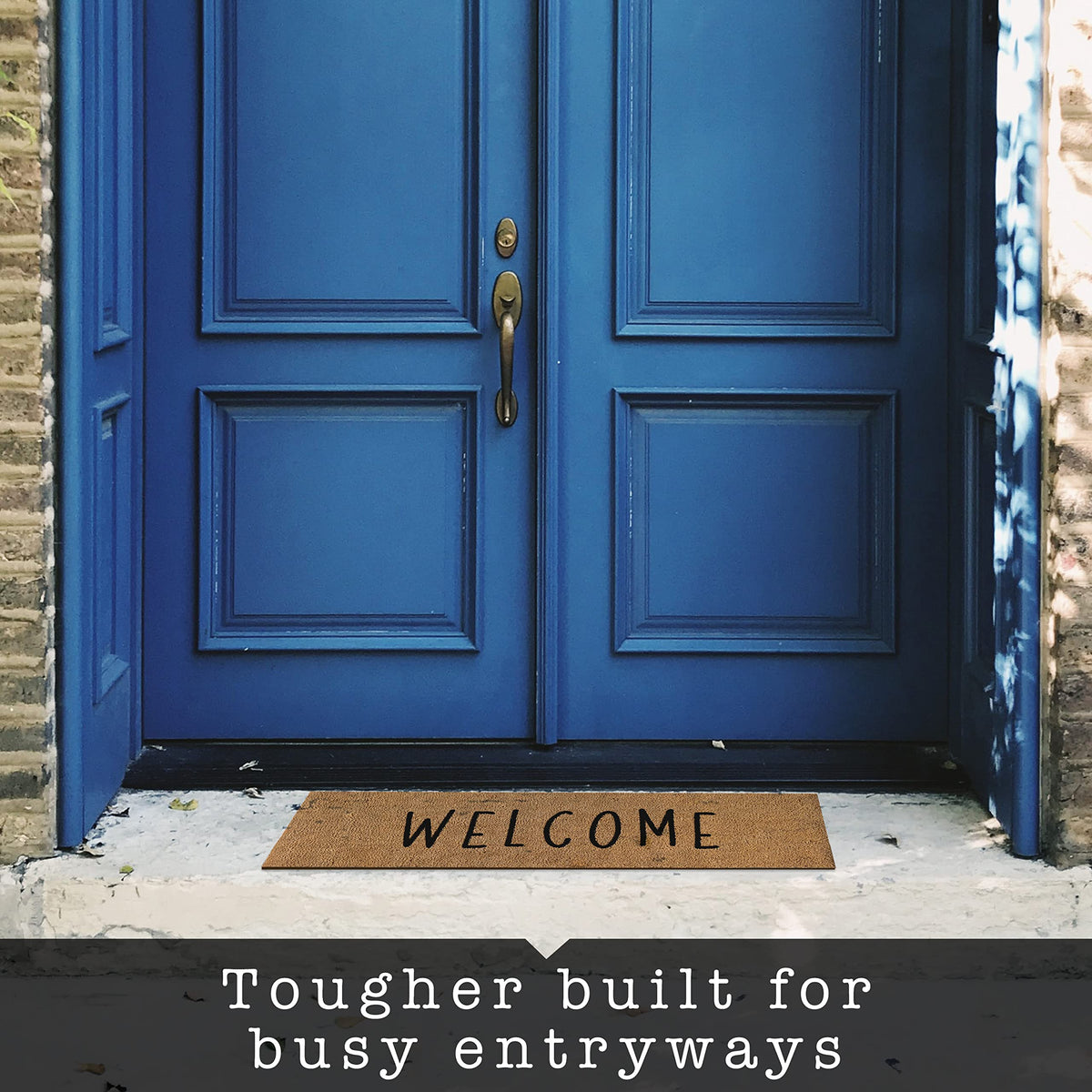 MAINEVENT double door mat for outdoor front entrances keeps dirt out.