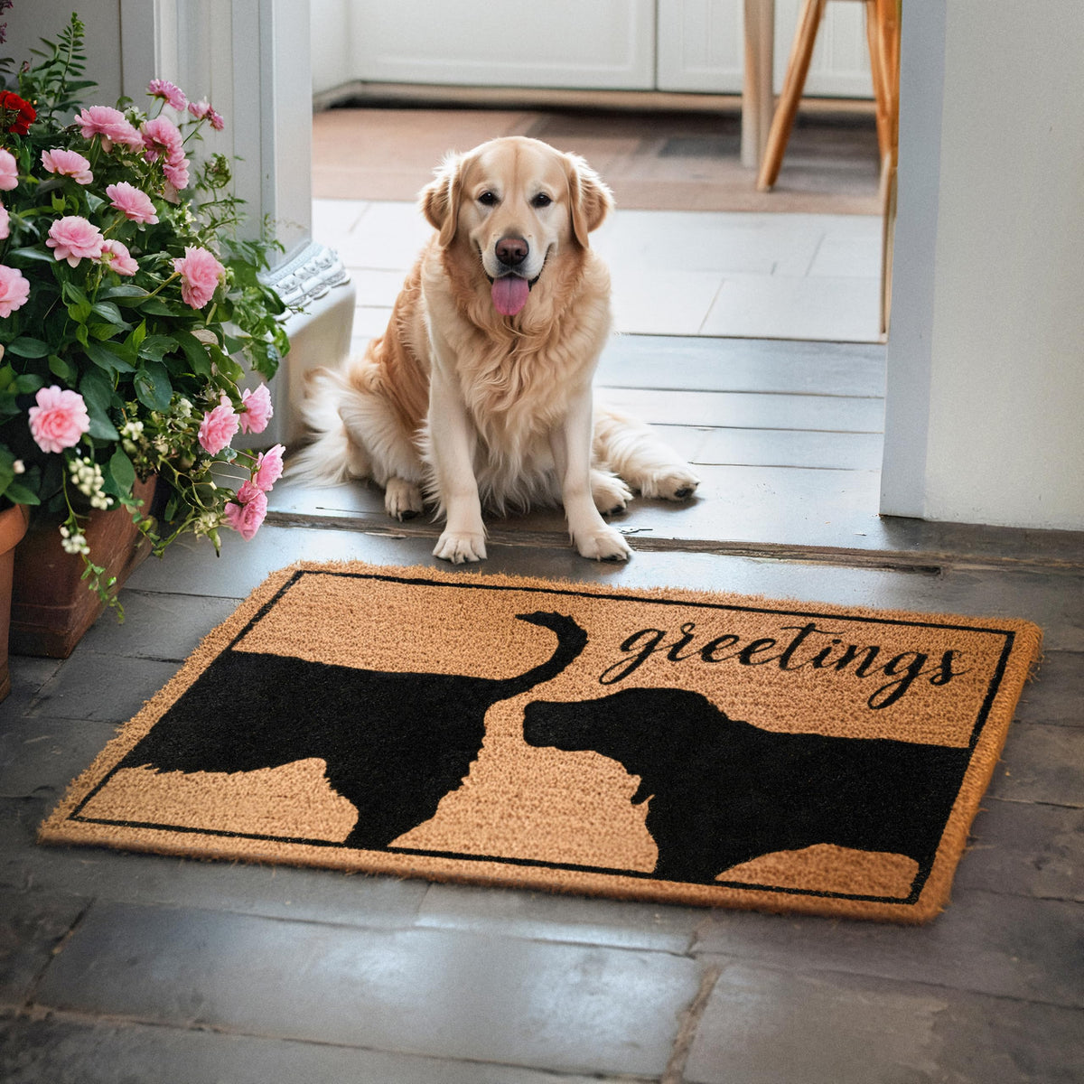 MAINEVENT Durable fiber front-door mat designed for daily use