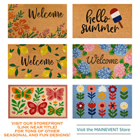 MAINEVENT floral door mat non-slip backing stays in place on wet days.