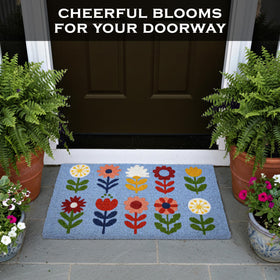 MAINEVENT Floral Doormat entryway welcome mat for guests.