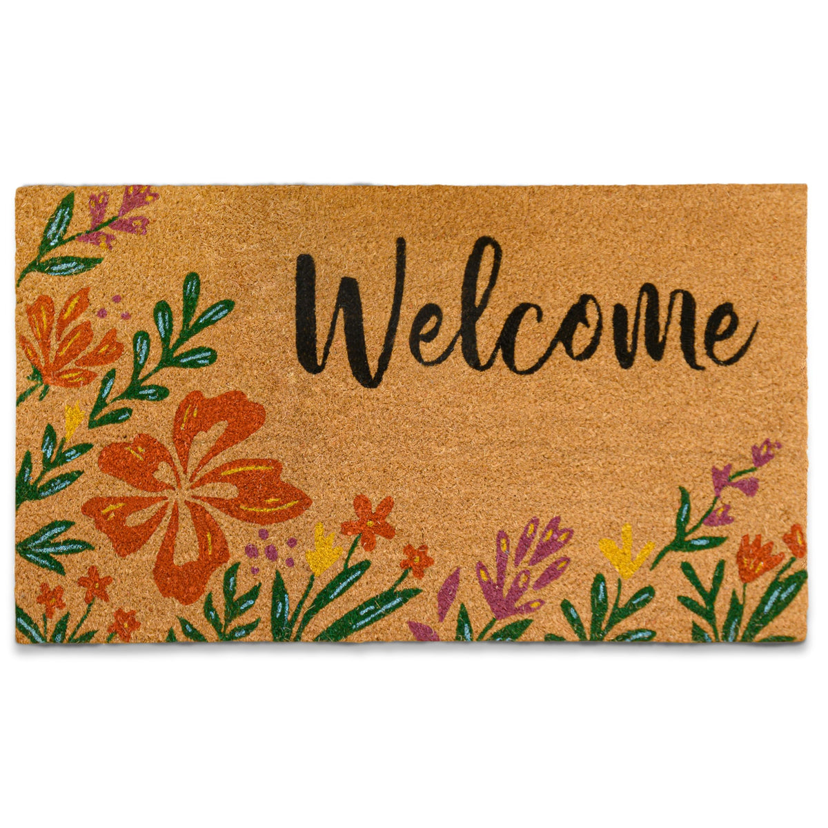 MAINEVENT Flower Door Mat at the front door showcasing bright design and year-round curb appeal