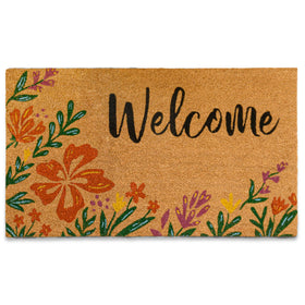 MAINEVENT Flower Door Mat at the front door showcasing bright design and year-round curb appeal