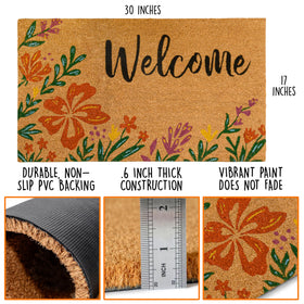 Close-up of floral pattern on MAINEVENT mat highlighting textured, durable fibers