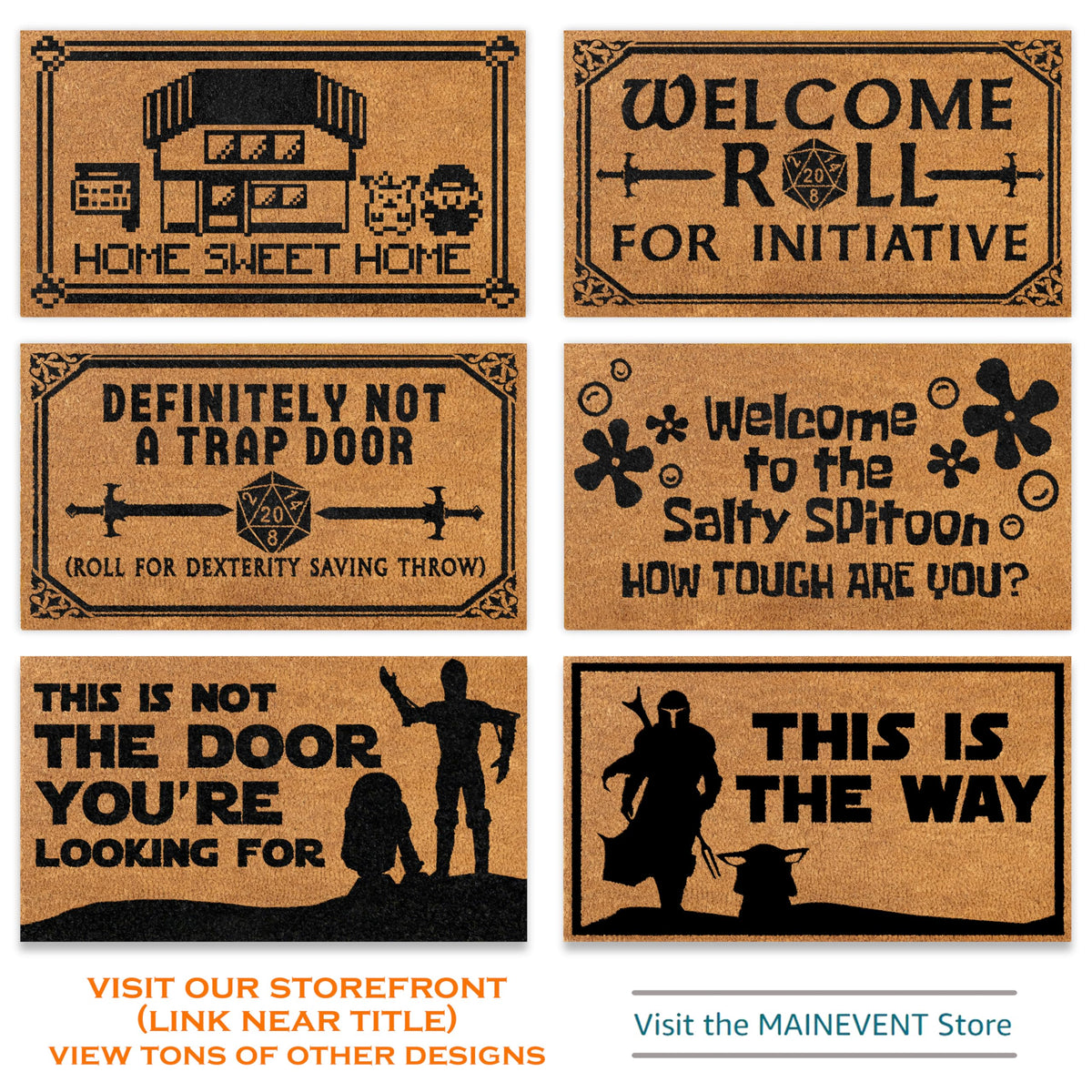 MAINEVENT Funny gamer gift doormat for indoor use, ideal for tabletop fans