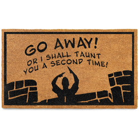 MAINEVENT go-away doormat for porch keeps entry stylish with Monty humor.