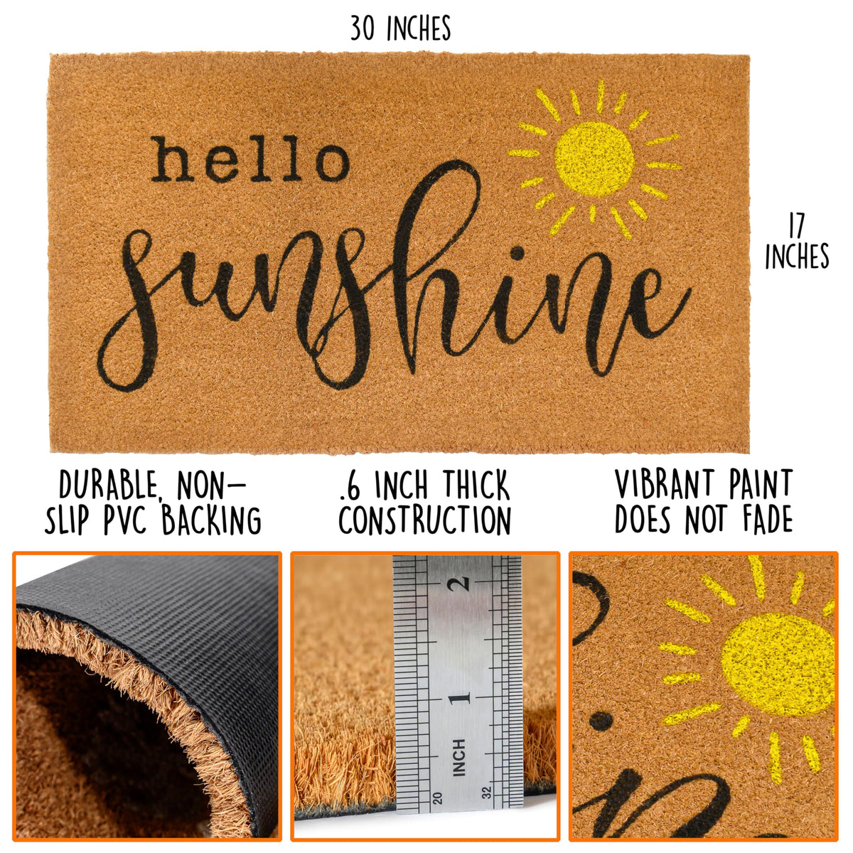 MAINEVENT Hello Sunshine close-up shows tightly woven fibers and color that resists bleeding.