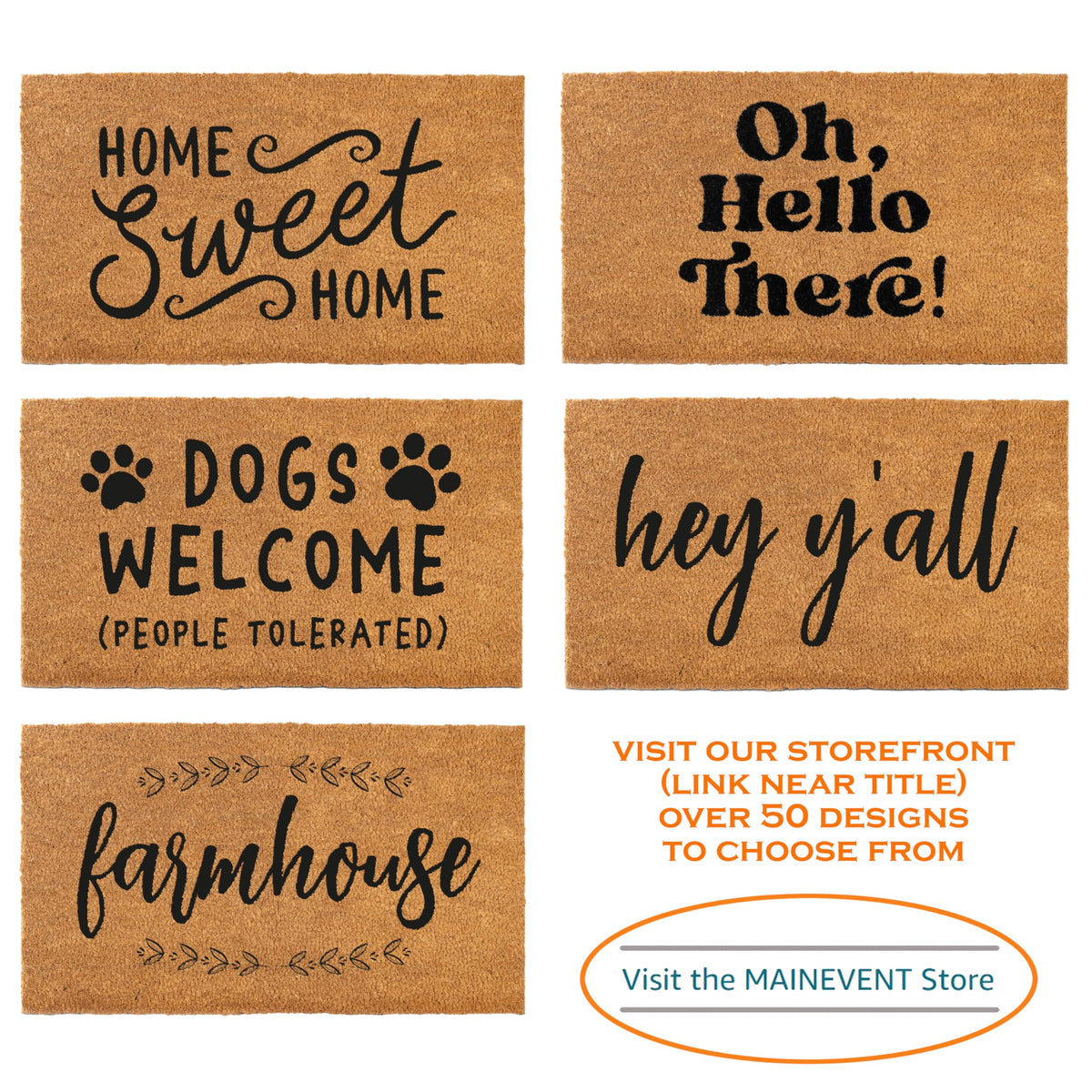 MAINEVENT Hello Sunshine 30x17 inch doormat framed in sunlight welcoming guests.