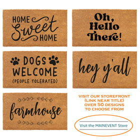 MAINEVENT Hello Sunshine 30x17 inch doormat framed in sunlight welcoming guests.