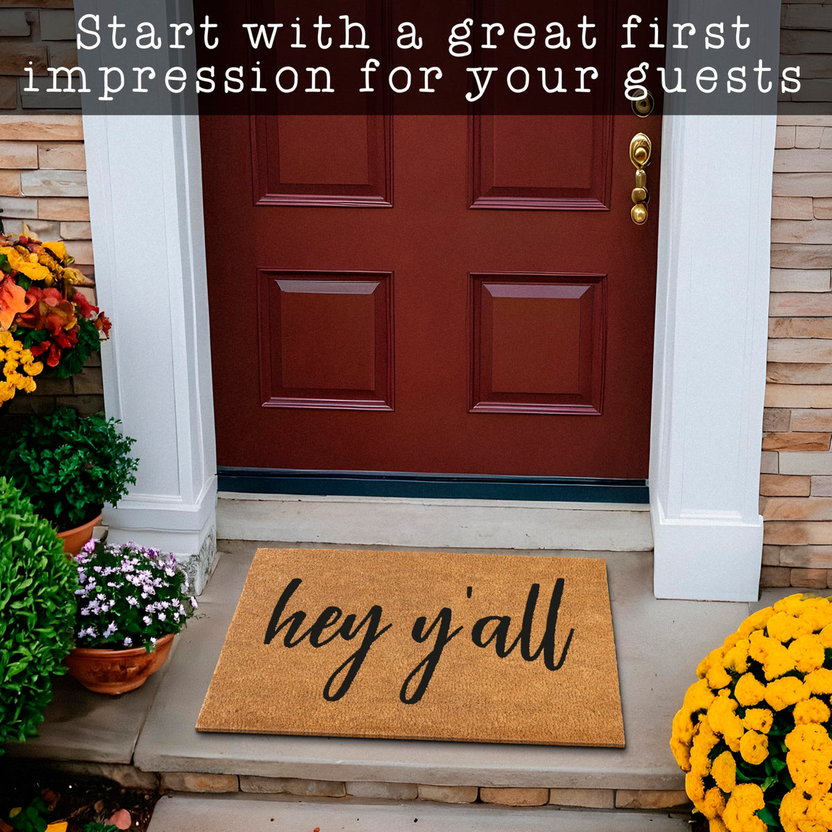 MAINEVENT Hey Y'all southern style décor cheers up any doorway.