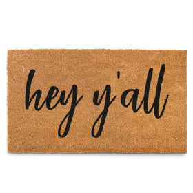 MAINEVENT Hey Y'all coir 30x17 front door mat for durable outdoor entry.
