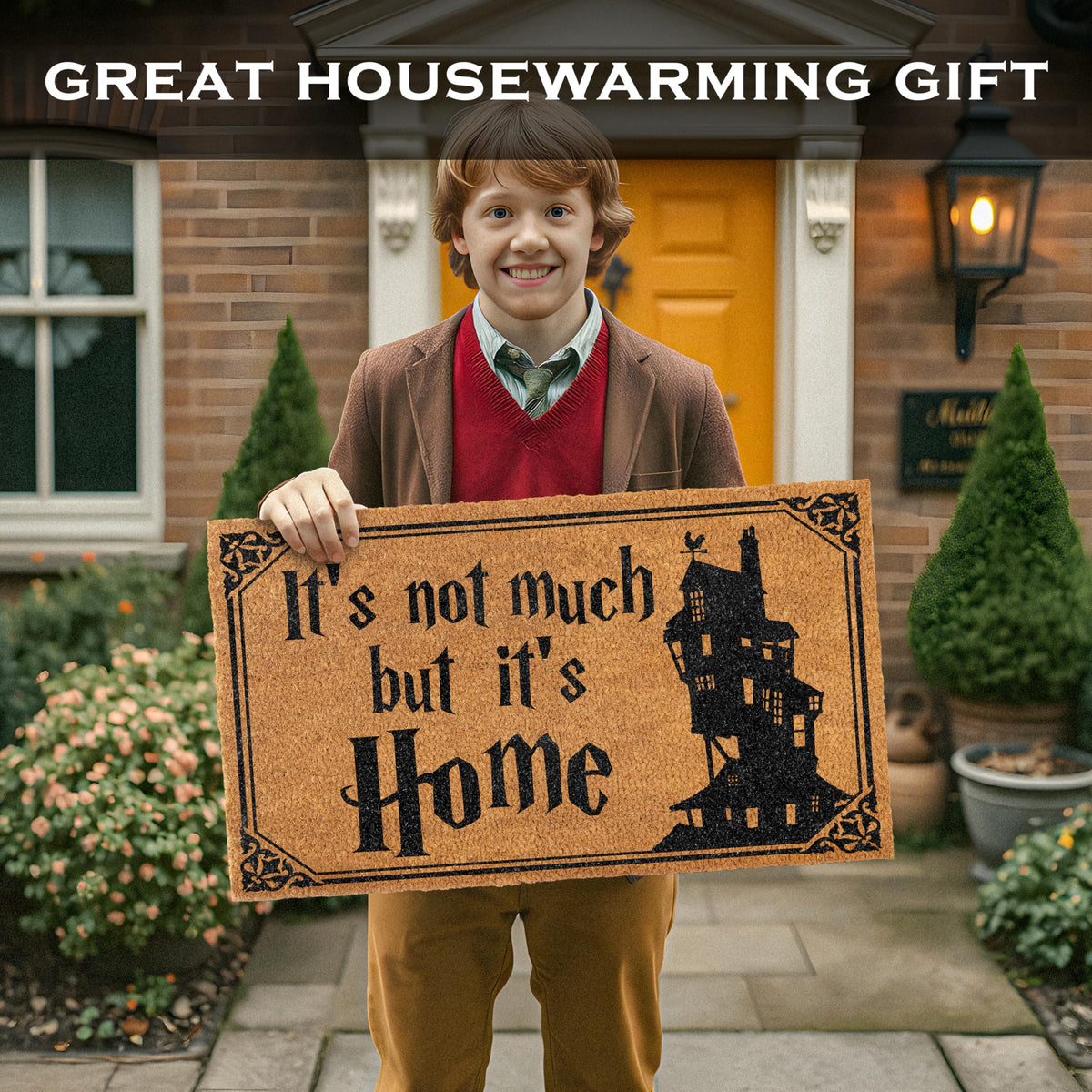 MAINEVENT It's Not Much but It's Home door mat wizarding rug design perfect for welcoming guests