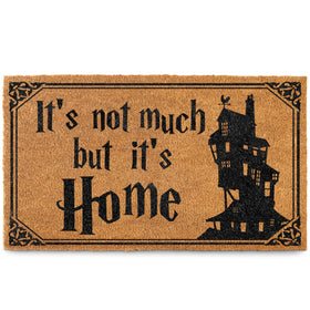 MAINEVENT It's Not Much but It's Home door mat view with wizarding design inviting guests with geeky charm