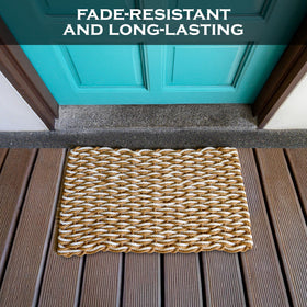 MAINEVENT Lobster rope mat sand 30x17-anti-fade-color shows fade resistance.