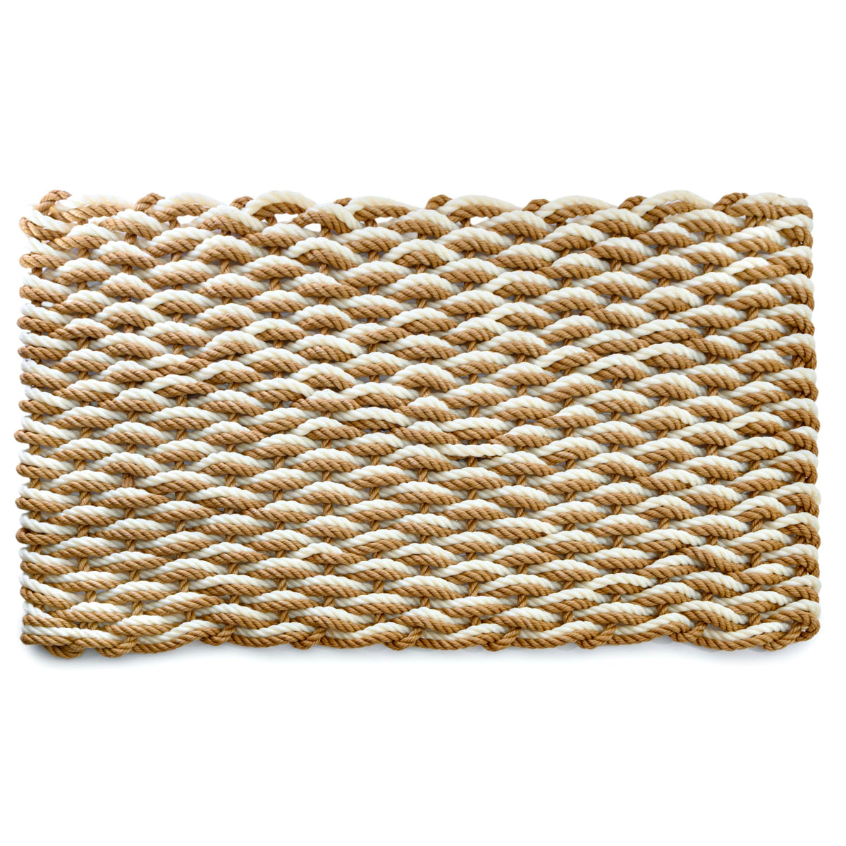MAINEVENT Lobster rope mat sand 30x17-front door protects entry with coastal charm.