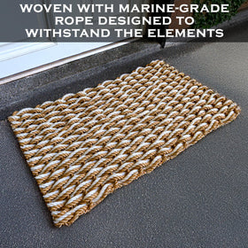 MAINEVENT Lobster rope mat sand 30x17-nautical-design adds coastal vibe.