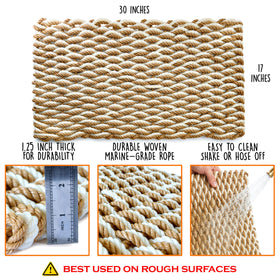 MAINEVENT Lobster rope mat sand 30x17-outdoor entry adds durability and appeal.