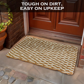 MAINEVENT Lobster rope mat sand 30x17-rough-surface-grip emphasizes safety.