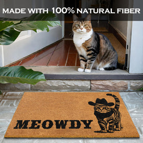 MAINEVENT Meowdy Doormat gift for cat lovers with charming entryway decor