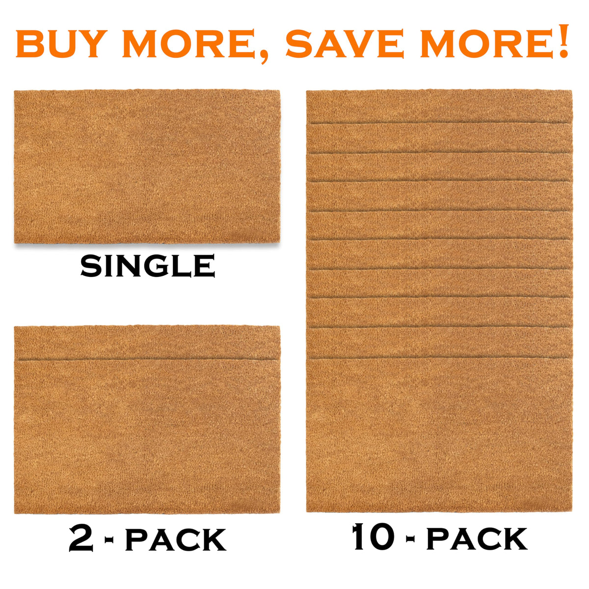MAINEVENT plain coir doormat 30x17 anti-slip back—stable base ideal for crafts and home use.