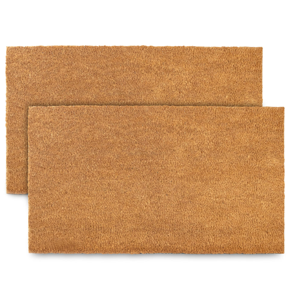 MAINEVENT plain coir doormat 30x17 inch, front view, ideal for personalized designs.