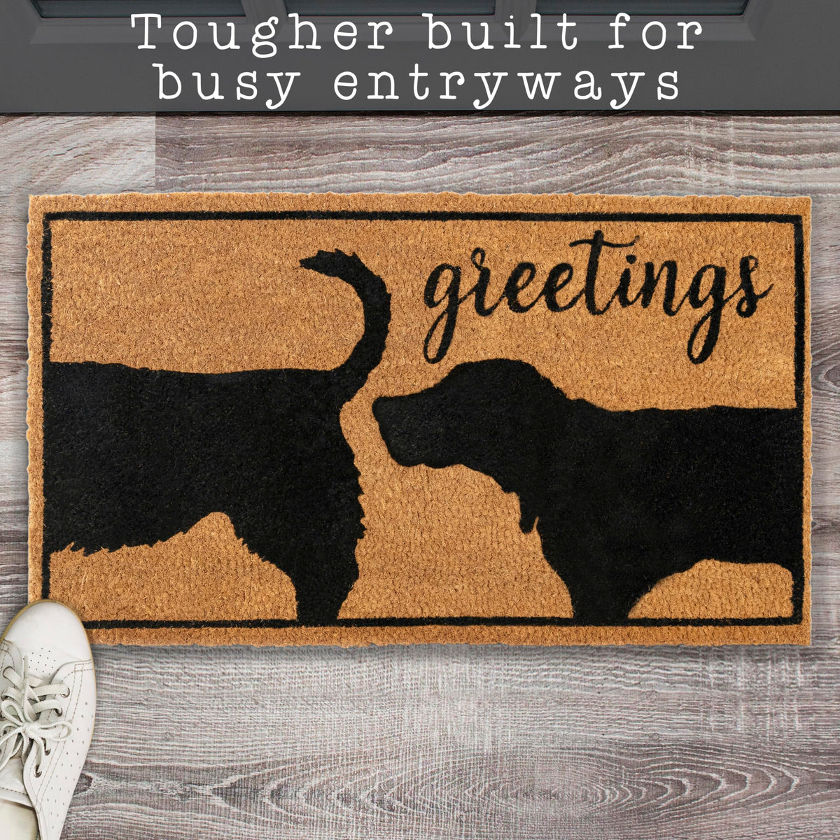 MAINEVENT Puppy doormat with non-slip back supports safe, busy entryways