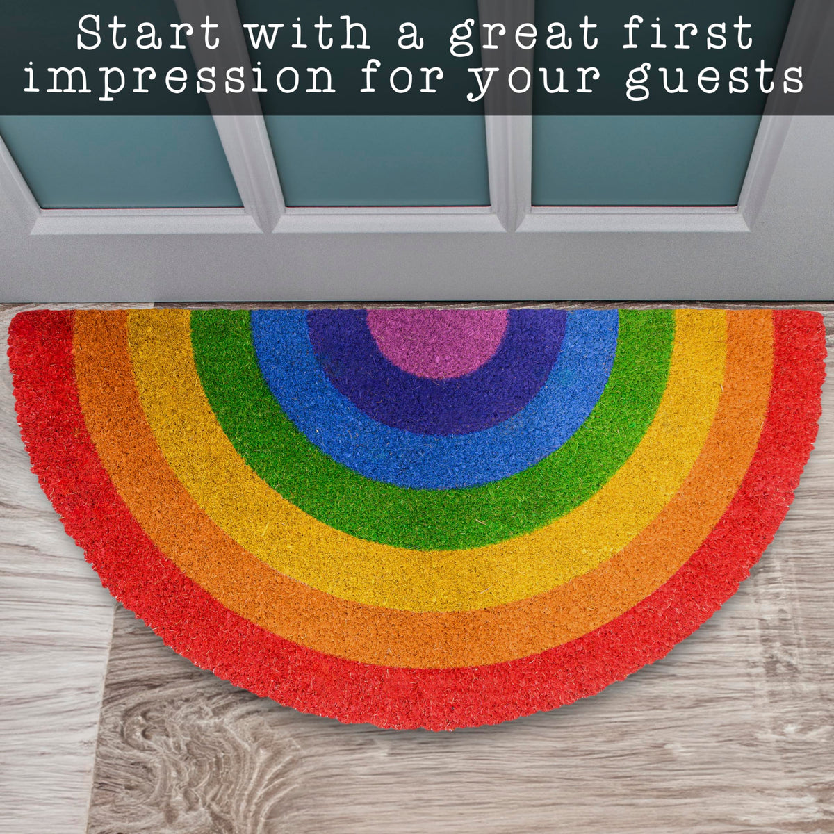 MAINEVENT Rainbow Doormat Gift-friendly design suitable for housewarmings.