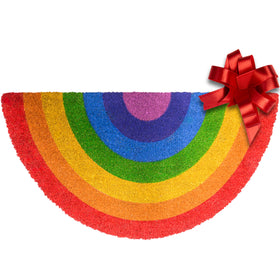 MAINEVENT Durable rainbow outdoor rug elevates your entrance.