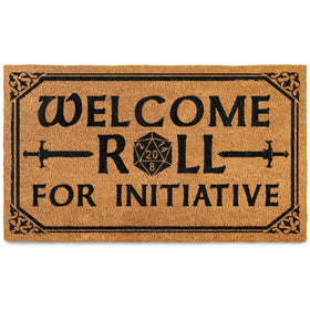 MAINEVENT Roll for Initiative outdoor door mat at entrance, keeps dirt outside with bold D&D styling