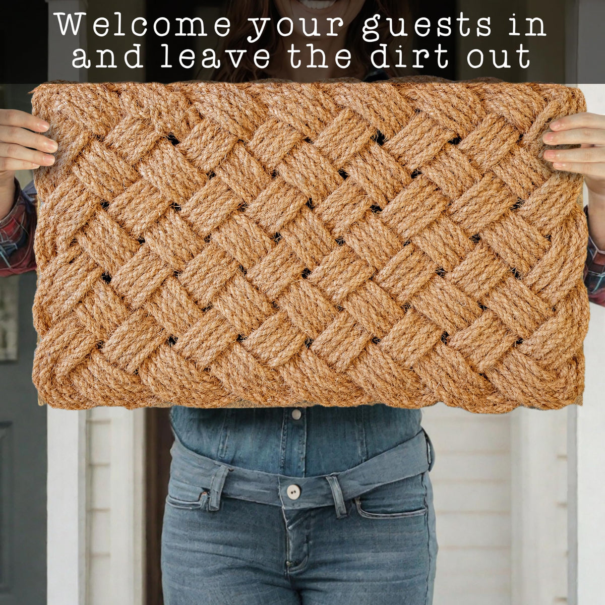 MAINEVENT rope doormat size 30x17 shows generous welcome space at your threshold.