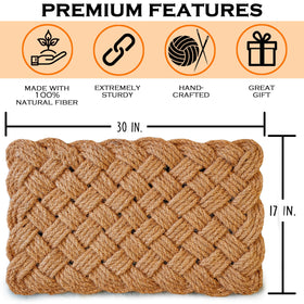 MAINEVENT rope doormat texture close-up reveals natural fibers for long-lasting front doors.