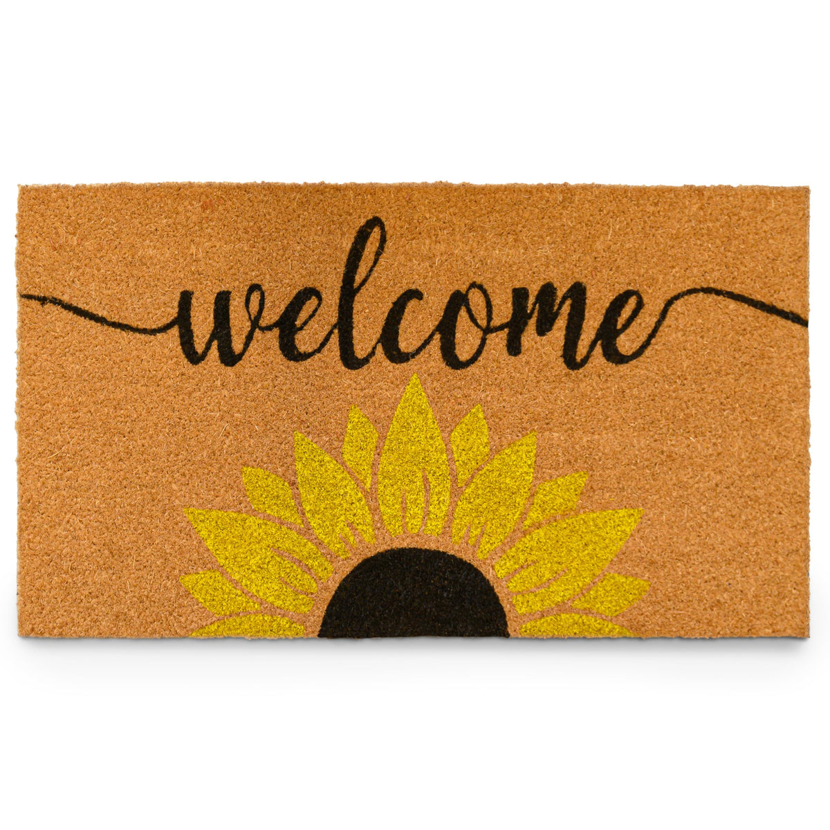 MAINEVENT sunflower welcome mat front view adds cheerful curb appeal