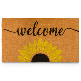 MAINEVENT sunflower welcome mat front view adds cheerful curb appeal