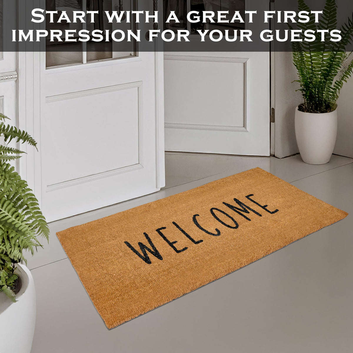 MAINEVENT Welcome Long Door Mat detail texture adds character to your doorstep.