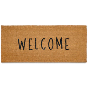 MAINEVENT Welcome Long Door Mat front view with oversized coverage and non-slip backing.