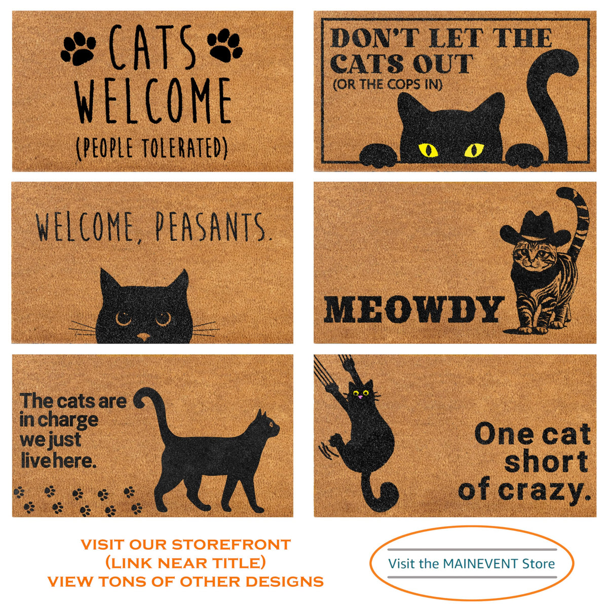 MAINEVENT mat features non-slip PVC backing to stay put on entryways.