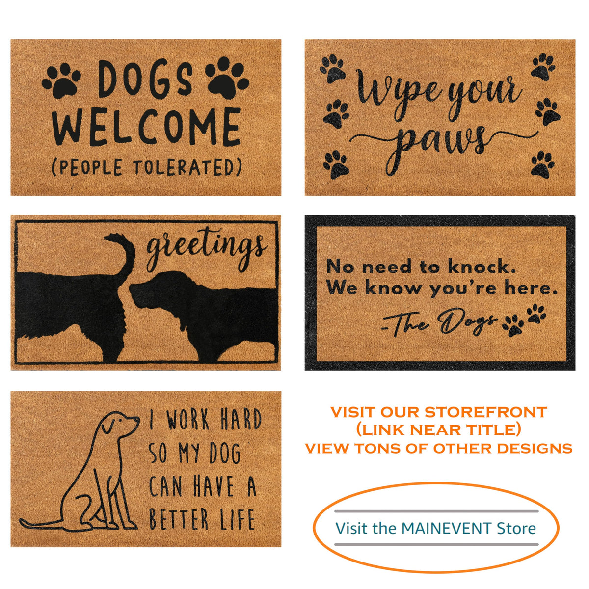 MAINEVENT Wipe Your Paws dog gift idea for doorstep humor.