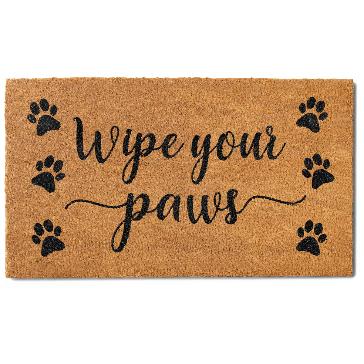 MAINEVENT Wipe Your Paws doormat front door view enhances curb appeal and paw-print protection.