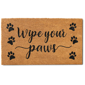 MAINEVENT Wipe Your Paws doormat front door view enhances curb appeal and paw-print protection.