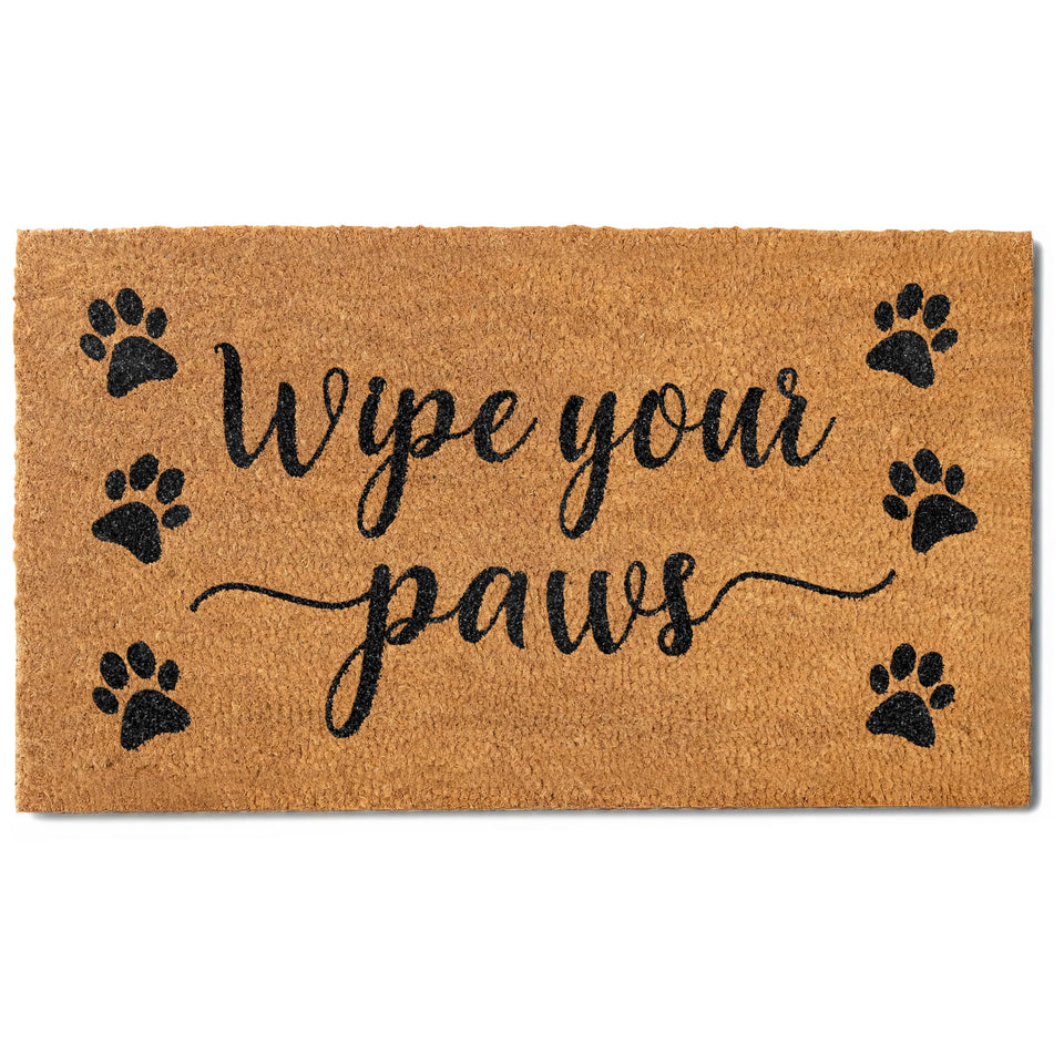 MAINEVENT Wipe Your Paws doormat front door view enhances curb appeal and paw-print protection.