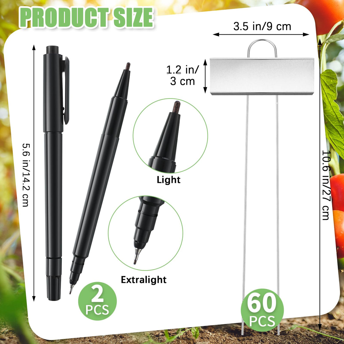 Maitys two oil-based markers for smooth, quick-drying labeling on metal tags.