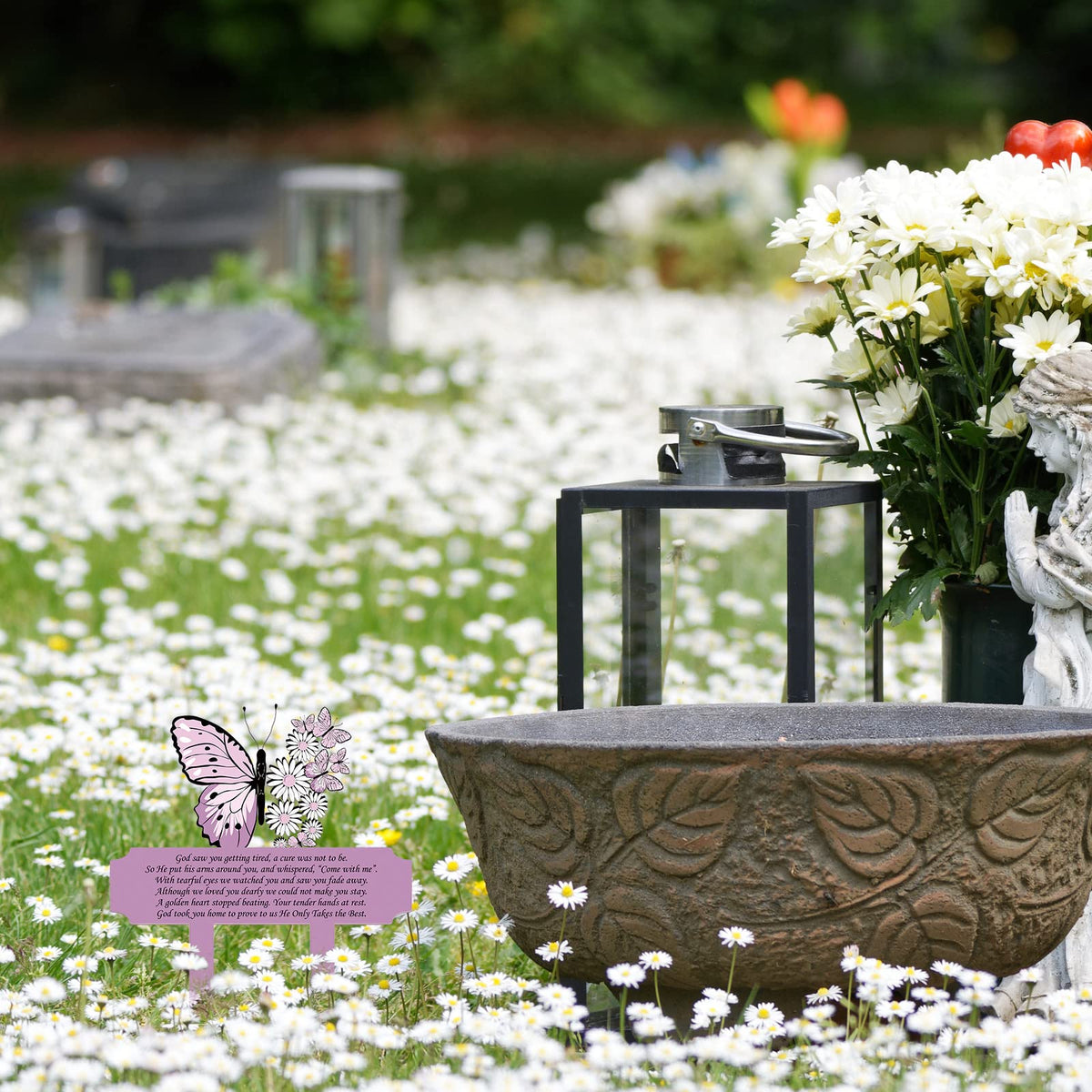 Maitys sympathy memorial stake suitable for yard or graveside displays.